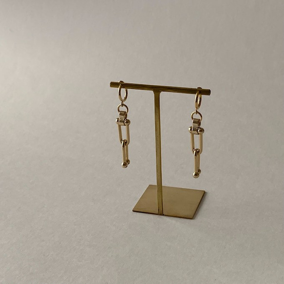 Chunky Gold Chain Earrings 3枚目の画像