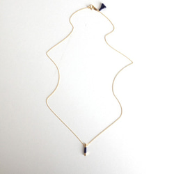 フランス刺繍糸ラップチューブネックレス／NAVY 〜Lustrini〜 3枚目の画像