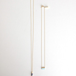 法國刺繡線 纏繞黃銅管項鍊／NAVY 〜Lustrini〜 第9張的照片