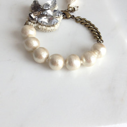棉花珍珠珠寶刺繡手鐲/ AG〜Lustrini〜 第3張的照片