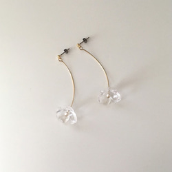 Tiny One-Flower Pierced Earrings / CRYSTAL 2枚目の画像