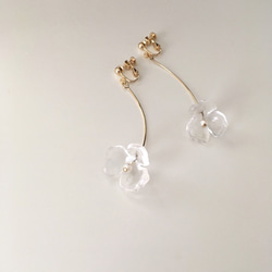 Tiny One-Flower Earrings / CRYSTAL 1枚目の画像