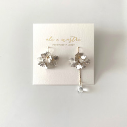 【2019夏新作】Snow Flower & Drop Pierced Earrings 3枚目の画像