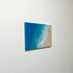 海アート　木製パネル　B4サイズ　インテリアパネル　アートパネル　インテリア　絵　レジンアート海　一点物　 4枚目の画像