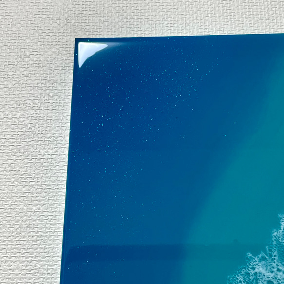 海アート　木製パネル　B4サイズ　インテリアパネル　アートパネル　インテリア　絵　レジンアート海　一点物　 10枚目の画像