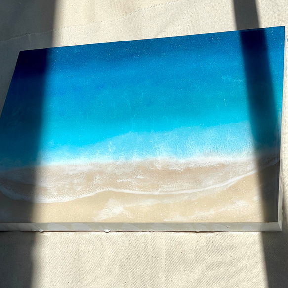レジンアート 【サイズをお選び下さい】 7,000円〜　海アート インテリア　波アート　海の絵 アートパネル 壁掛け 3枚目の画像