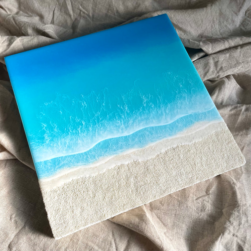 高級感 在庫一掃セール】レジンアート0022海波与論島 45×20.8