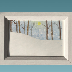 小さな木版画　冬の光① 2枚目の画像