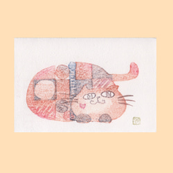 小さな木版画　猫② 1枚目の画像