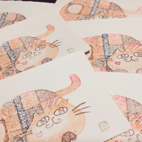小さな木版画 猫② 版画 irokobo 通販 11118360｜Creema(クリーマ