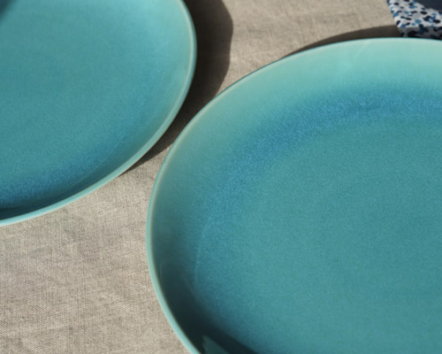 青い皿 直径19cm デザート皿 ケーキ皿 中皿 クレイワーク 通販