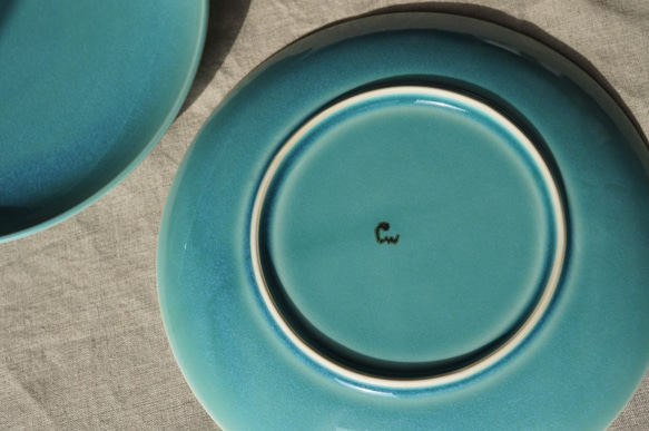 青い皿　直径19ｃｍ　デザート皿　ケーキ皿 4枚目の画像
