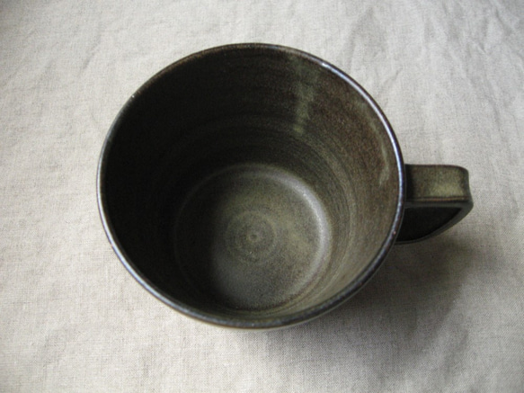 マグカップ 鉄釉（若草） 2枚目の画像