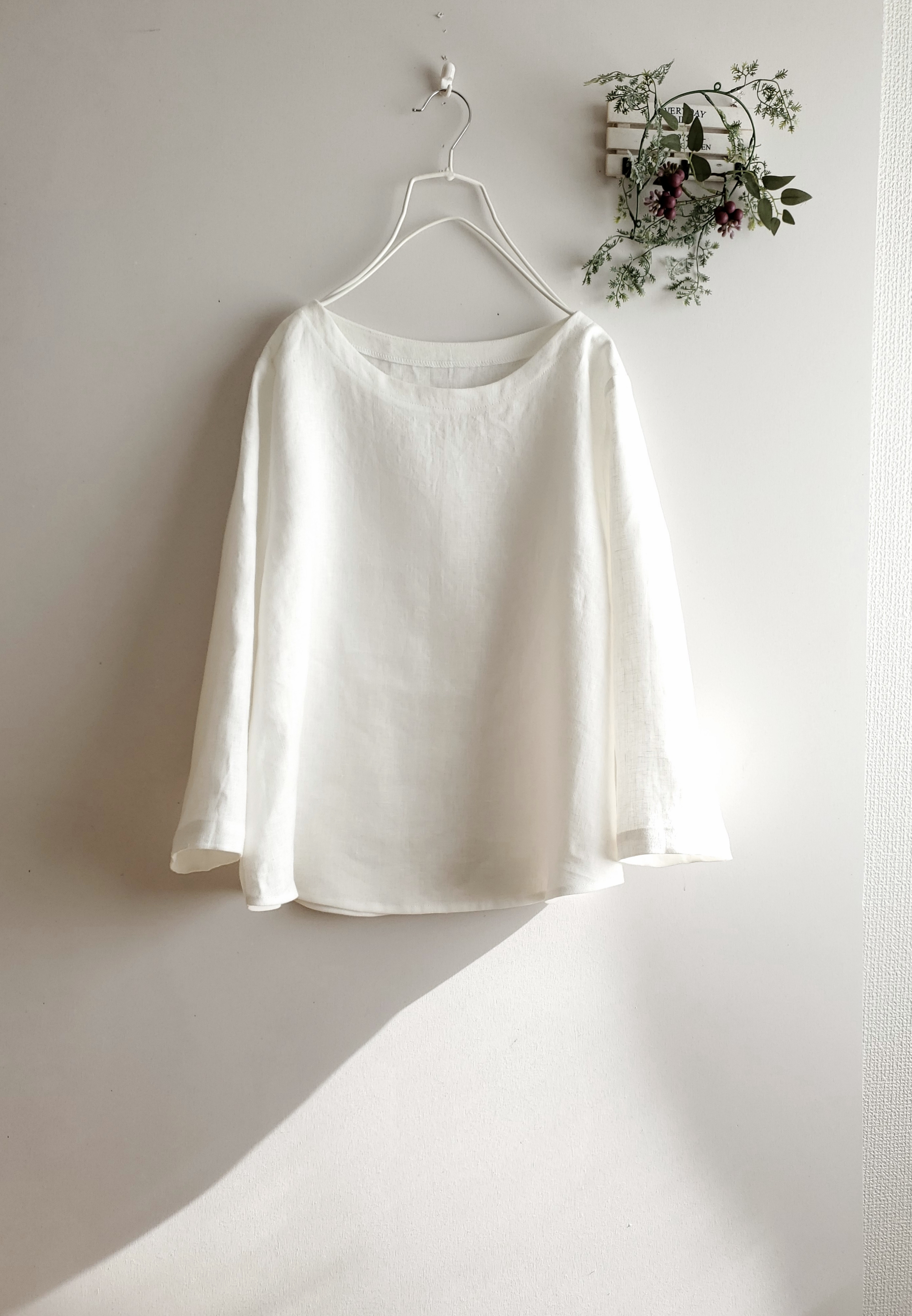 ◎着回し抜群◎リネン◎シンプル◎白ブラウス♪七分袖 5,200円