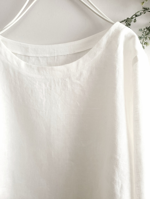 ◎着回し抜群◎リネン◎シンプル◎白ブラウス♪七分袖 4枚目の画像