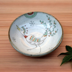灰釉鳥絵小鉢(クジャク) 3枚目の画像