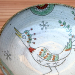 灰釉鳥絵小鉢(クジャク) 6枚目の画像