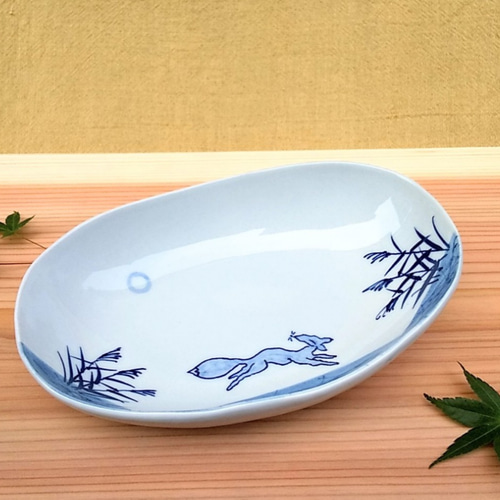 染付キツネ絵カレー皿 中皿 yufugama(祐風窯) 通販 11102556｜Creema