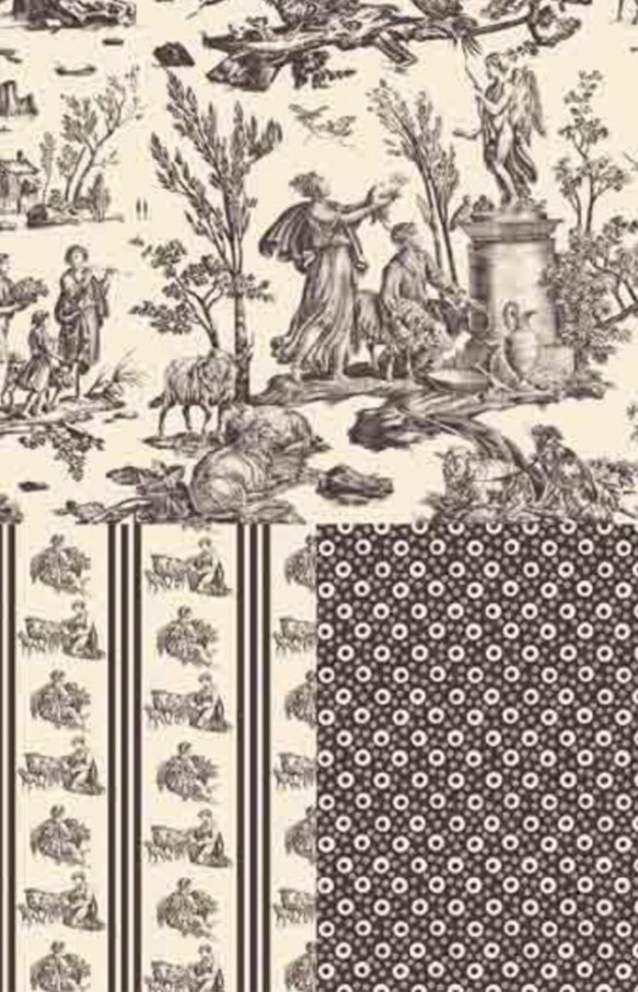 Sajou ファブリック　愛のプロポーズ　ドット柄　Toile de Jouy 3枚目の画像