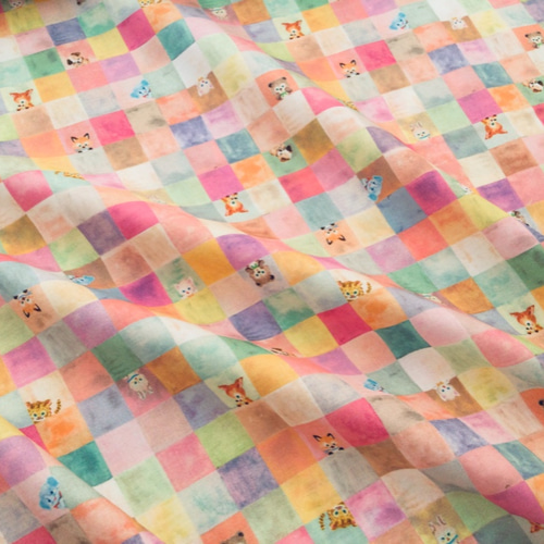 なつ/yukiemon/ハンドメイド 値上げ前に！！キューブキャンディ カラフル YUKIEMON 生地