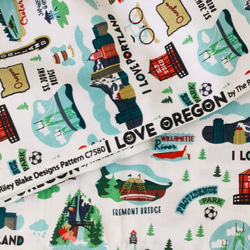 USAコットン ライリーブレイク I love Oregon オレゴン柄 4枚目の画像