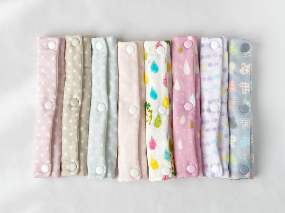 新柄追加☆水筒肩ひもカバー☆シートベルトカバーにも☆優しい色合い☆リバーシブル 2枚目の画像