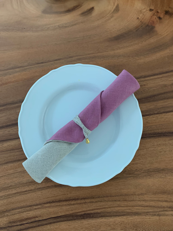 リネンのお箸ケースブルーハンドメイド