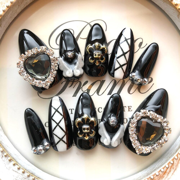 ネイルチップ 量産型 地雷系 推しネイル 埋めつくし チャーム #105 量産型 地雷 ネイルチップ ジェルネイル 推し活 痛ネイル 同担