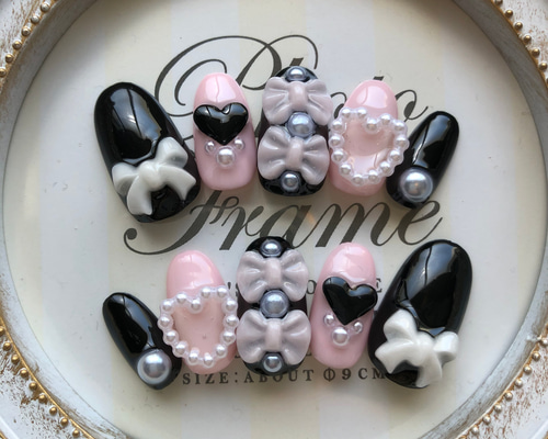 サイズオーダーネイルチップ No.10 地雷系 量産系 綺麗系 ゆめかわ系 1_93ba161b63f07311930d6c3ddd6f