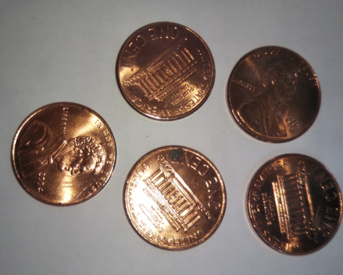 2004年 ラッキーペニー 5枚 アメリカ 1セント硬貨 その他素材