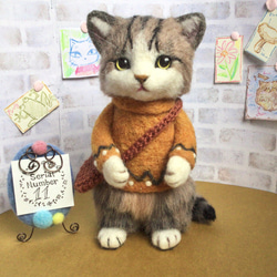 エキゾチックショートヘア猫さん 羊毛ぬいぐるみ 羊毛フェルト