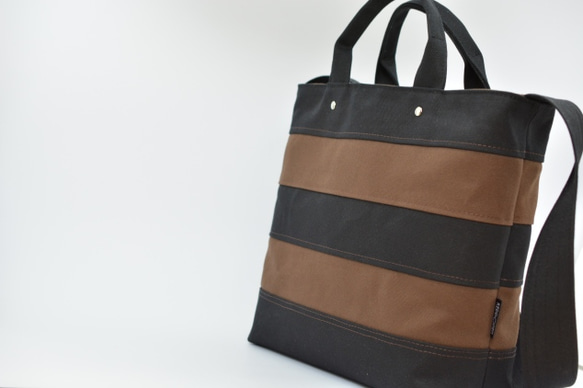 shima-shima shoulder （black × brown） 2枚目の画像