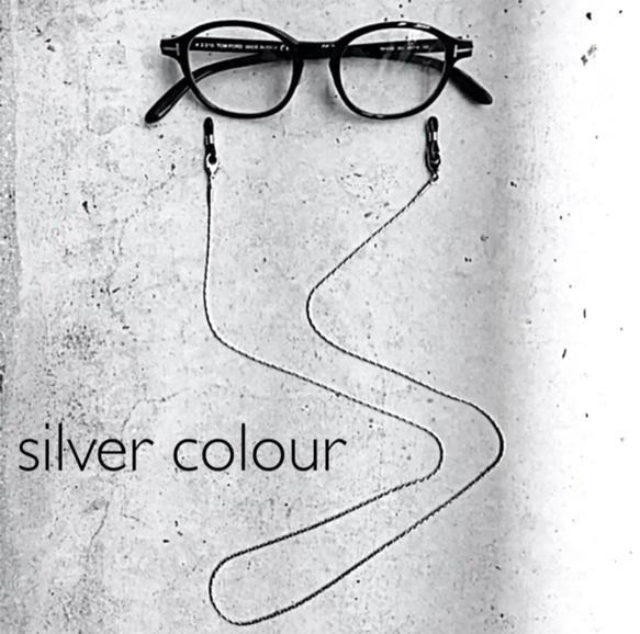 メガネチェーン ネックレス シルバーカラー メガネコード メンズ レディース 兼用 1枚目の画像
