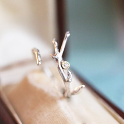 18K & Sterling Silver Diamond Twig Ring - étoile de noël 4枚目の画像