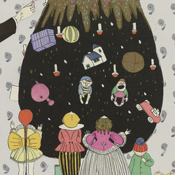 【NO.14】絵本の世界のようなヴィンテージアートポスター☆クリスマス★カラフル子供人形童話メルヘンA3A2A1B4B2 2枚目の画像