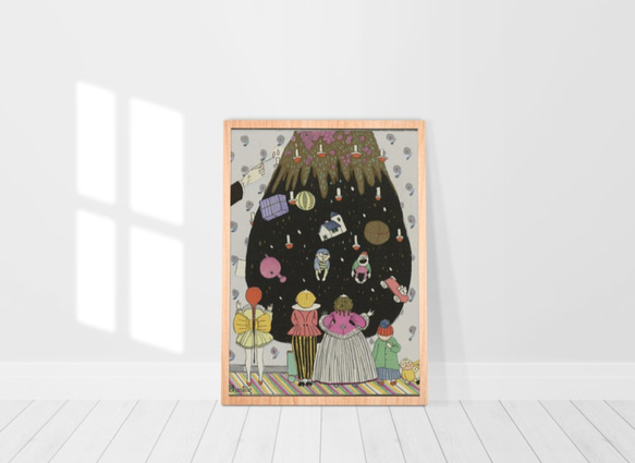 【NO.14】絵本の世界のようなヴィンテージアートポスター☆クリスマス★カラフル子供人形童話メルヘンA3A2A1B4B2 5枚目の画像
