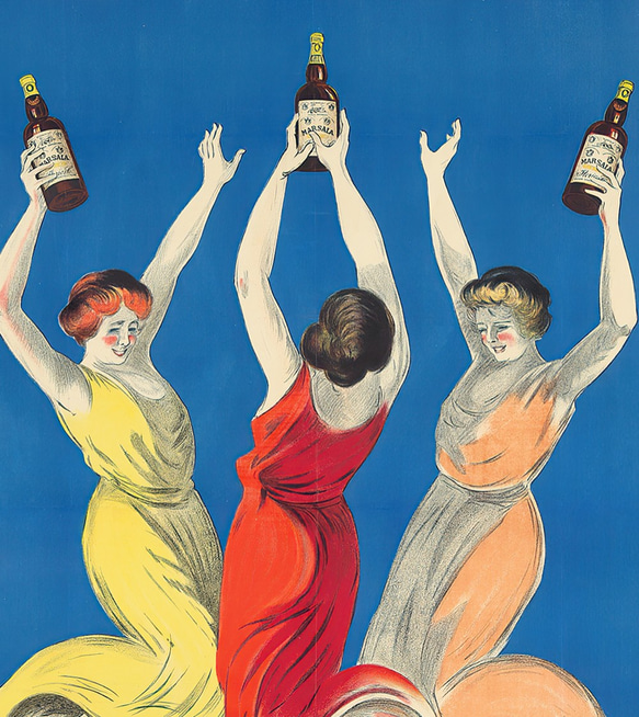 【NO.38】踊る女性達と酒瓶パーティアートポスター☆アメリカンレトロポップヴィンテージ☆A4A3A2A1B4B3B2 3枚目の画像