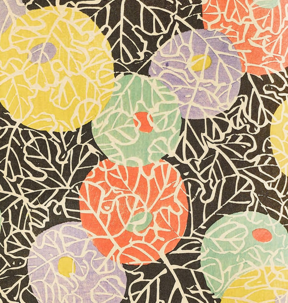 【NO.42】手毬のようなカラフルな日本画アートポスター☆和室インテリア和モダン大正ロマン★ハガキ2L判A4A3A2A1 3枚目の画像