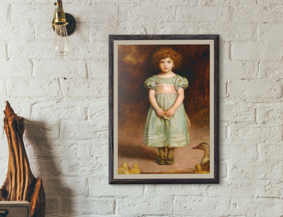 NO.45】少女とアヒルの絵画アートポスター☆油絵クラシック NO.45】少女とアヒルの絵画アートポスター☆油絵クラシック