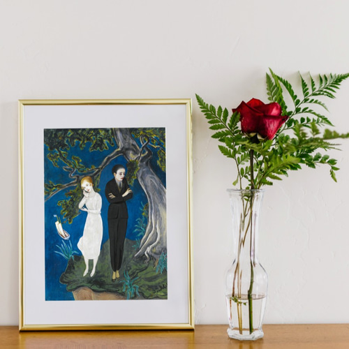 38×46㎝「窓辺の花瓶」油彩・原画・F8 38×46㎝「窓辺の花瓶」油彩・原画・F8