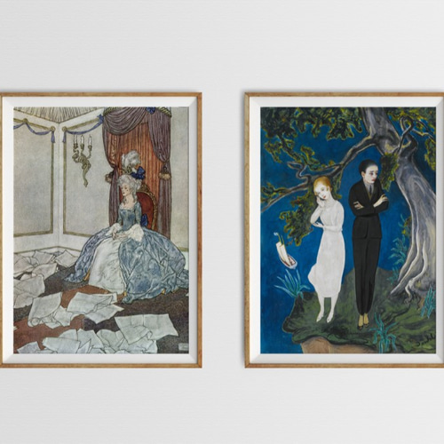 NO.46】崖の上の少女と少年☆絵画インテリアアートポスター