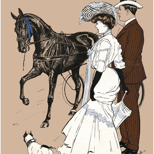 NO.70】馬と男女アートポスターフレンチブルドッグクラシック NO.70】馬と男女アートポスターフレンチブルドッグクラシック