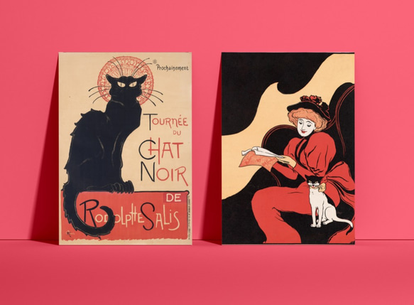 【NO.169】レトロな黒猫のイラストアートポスター☆アニマルモダンモッズアンティーク☆A5A4A3A2A1B5B4B3 12枚目の画像