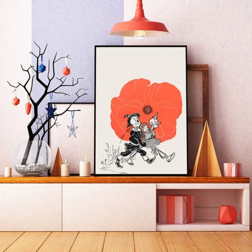 NO.201】オズの魔法使いイラストアートポスター☆レトロポップモダン