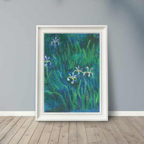 NO.212】アイリスの花の絵画アートポスター☆菖蒲ボタニカルフラワー