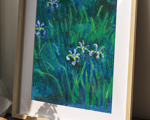 アイリスの花 日本画 NO.212】アイリスの花の絵画アートポスター☆菖蒲ボタニカルフラワー