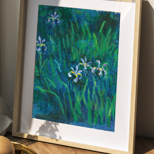 NO.212】アイリスの花の絵画アートポスター☆菖蒲ボタニカルフラワー