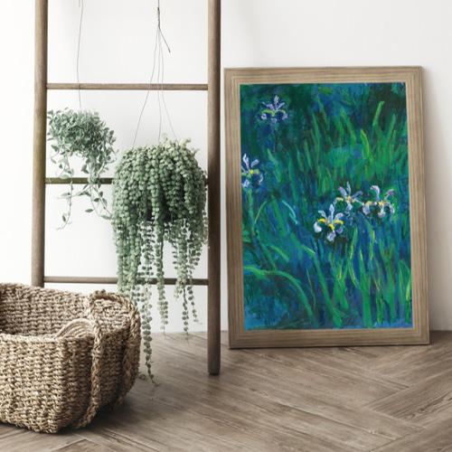 NO.212】アイリスの花の絵画アートポスター☆菖蒲ボタニカルフラワー