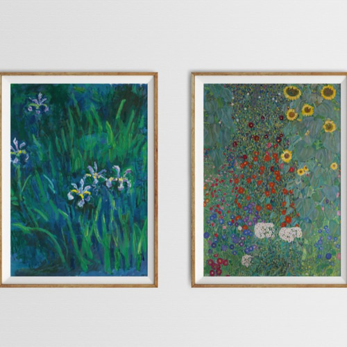 NO.212】アイリスの花の絵画アートポスター☆菖蒲ボタニカルフラワー