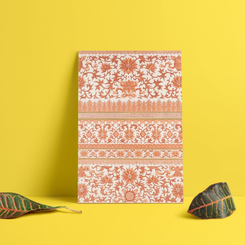 NO.230】中華チャイナ模様のヴィンテージアートポスター☆中国